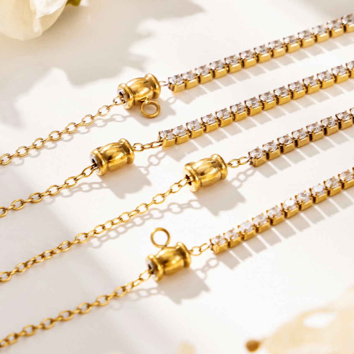 Stainless Steel Stone-Set Bracelet & Necklace Collection — product image 13