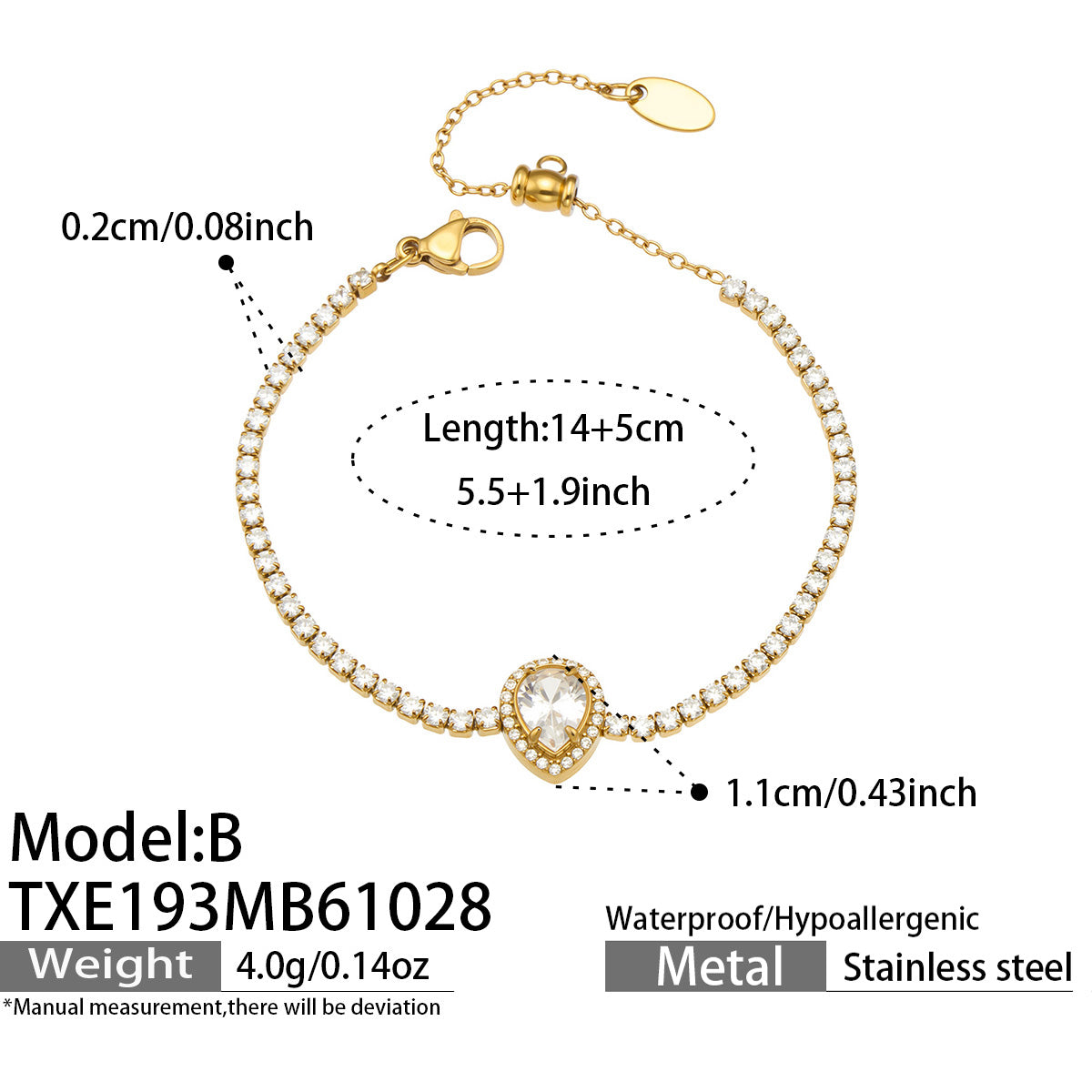 Stainless Steel Stone-Set Bracelet & Necklace Collection — product image 17