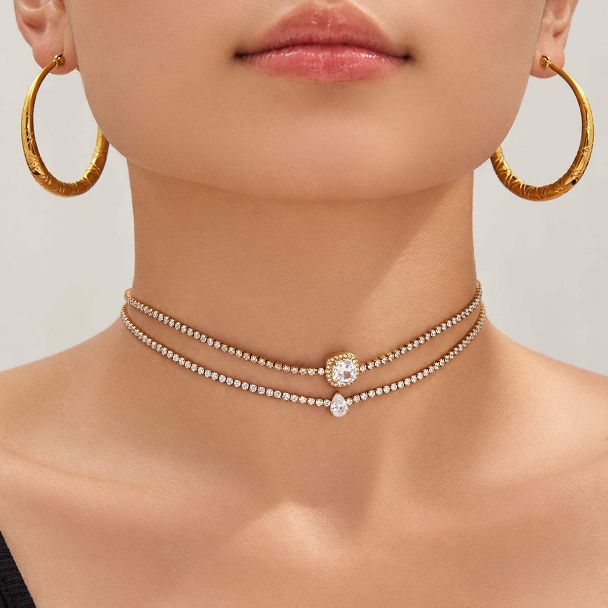 Stainless Steel Stone-Set Bracelet & Necklace Collection — product image 7