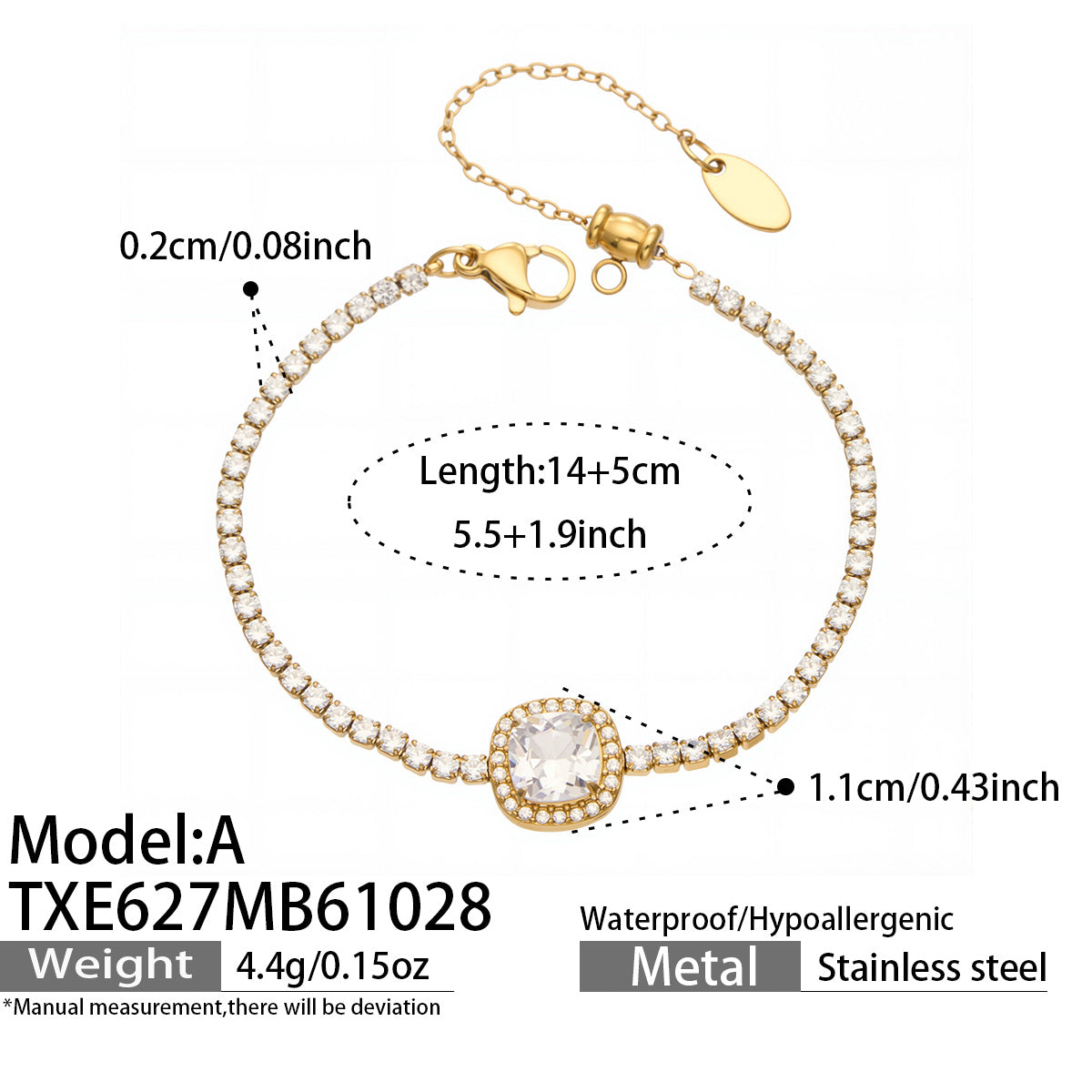 Stainless Steel Stone-Set Bracelet & Necklace Collection — product image 19
