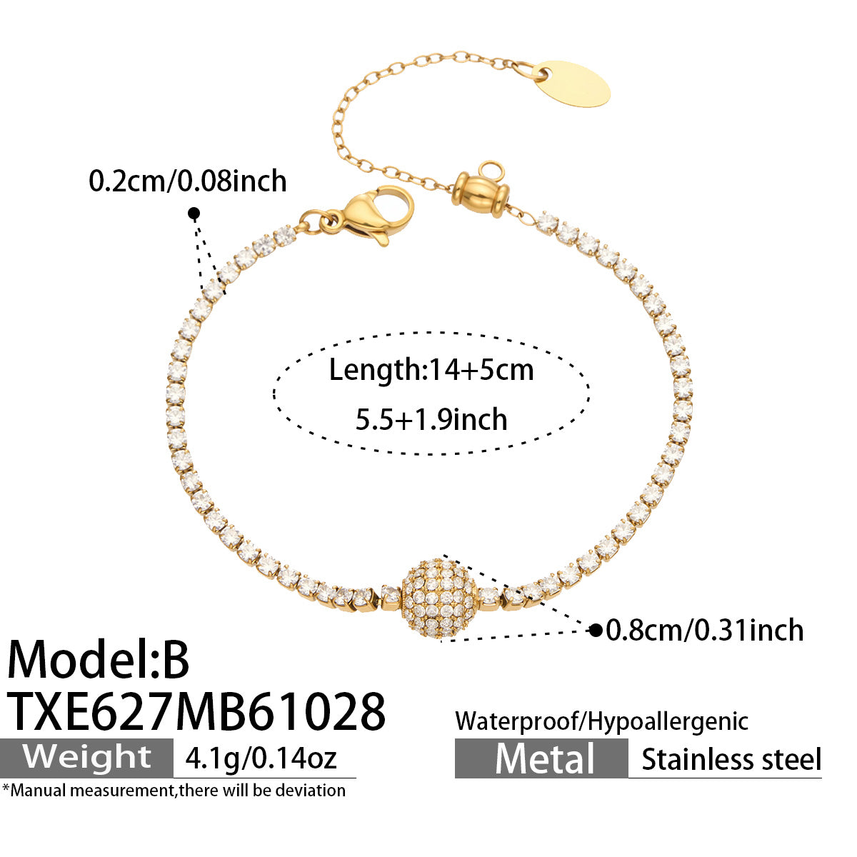Stainless Steel Stone-Set Bracelet & Necklace Collection — product image 20