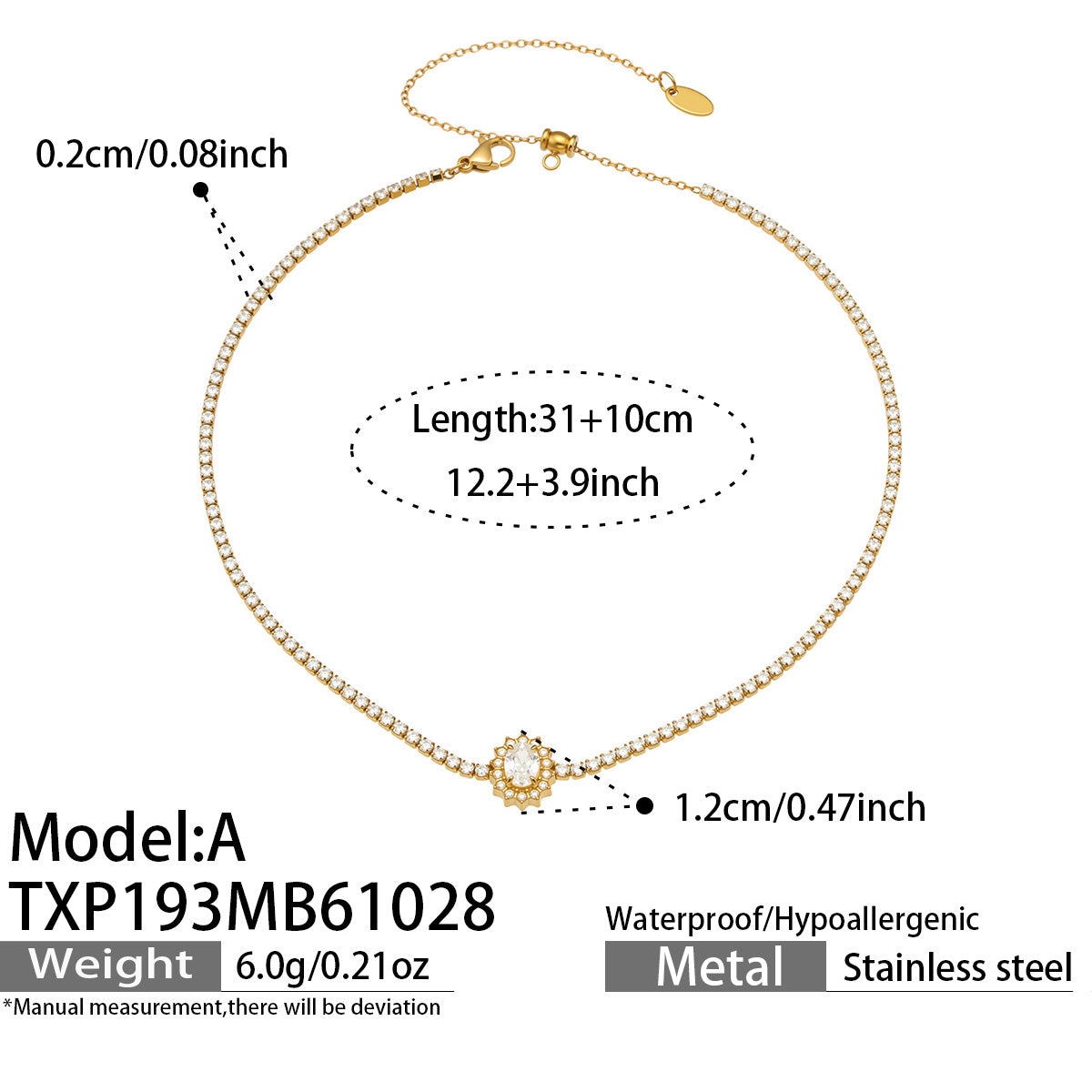 Stainless Steel Stone-Set Bracelet & Necklace Collection — product image 22