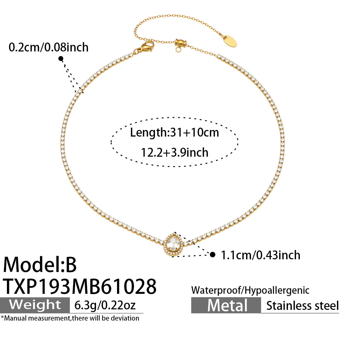 Stainless Steel Stone-Set Bracelet & Necklace Collection — product image 23