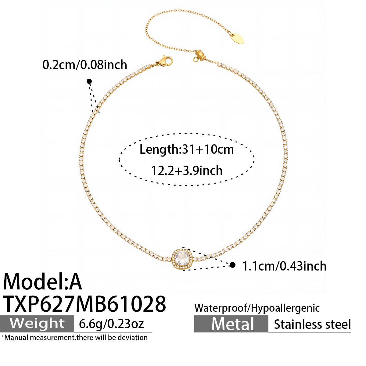 Stainless Steel Stone-Set Bracelet & Necklace Collection — product image 24