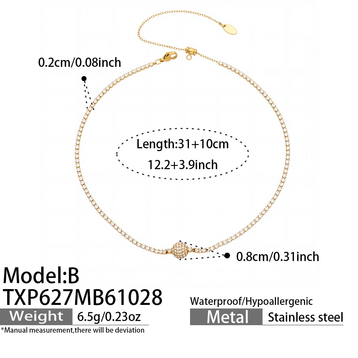 Stainless Steel Stone-Set Bracelet & Necklace Collection — product image 25