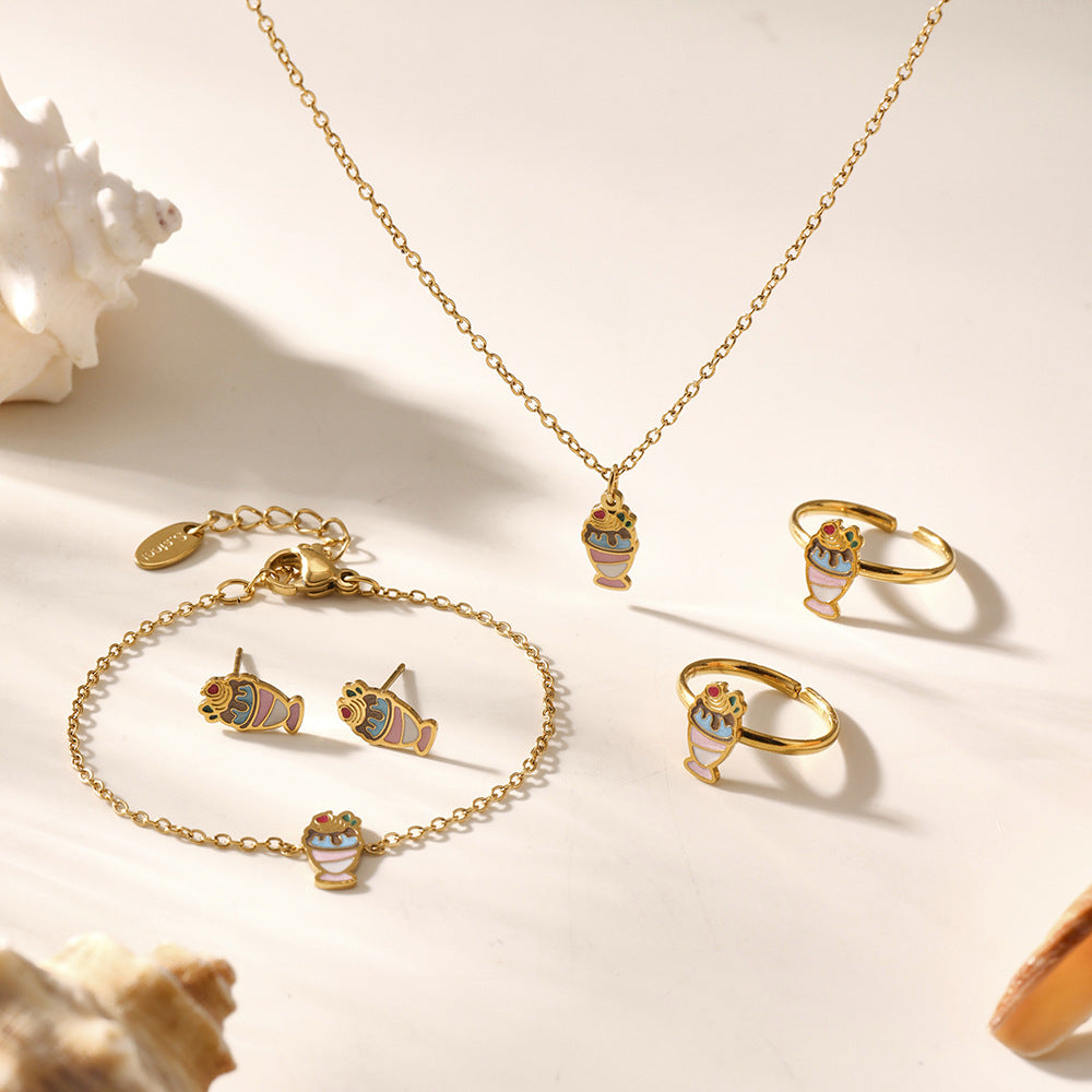 316L Stainless Steel 18K PVD Gold Droplet Necklace made with 316L stainless steel and 18K PVD gold finish for wholesale jewelry buyers - image 4