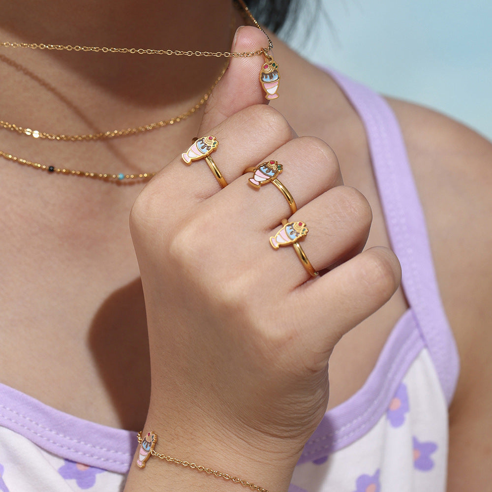 316L Stainless Steel 18K PVD Gold Droplet Necklace made with 316L stainless steel and 18K PVD gold finish for wholesale jewelry buyers - image 5
