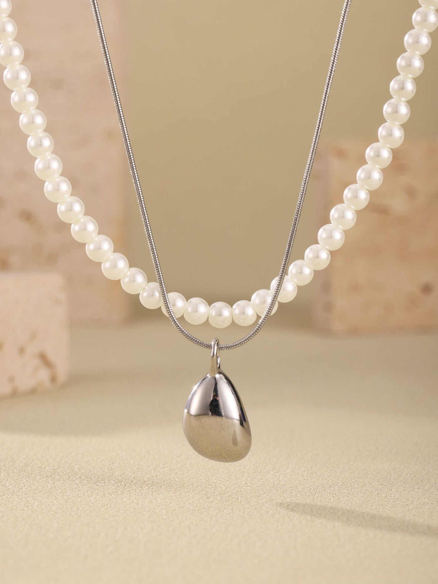 316L Stainless Steel 18K PVD Gold Droplet Necklace made with 316L stainless steel and 18K PVD gold finish for wholesale jewelry buyers - image 6