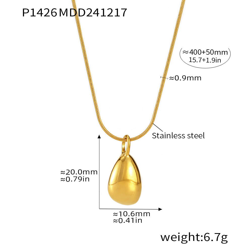 316L Stainless Steel 18K PVD Gold Droplet Necklace made with 316L stainless steel and 18K PVD gold finish for wholesale jewelry buyers - image 7