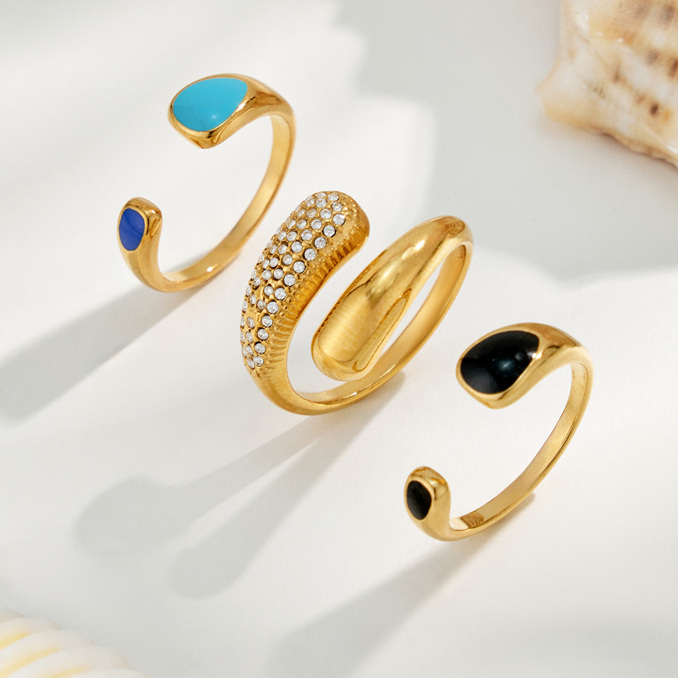 316L Stainless Steel 18K PVD Gold Droplet Ring made with 316L stainless steel and 18K PVD gold finish for wholesale jewelry buyers - image 15