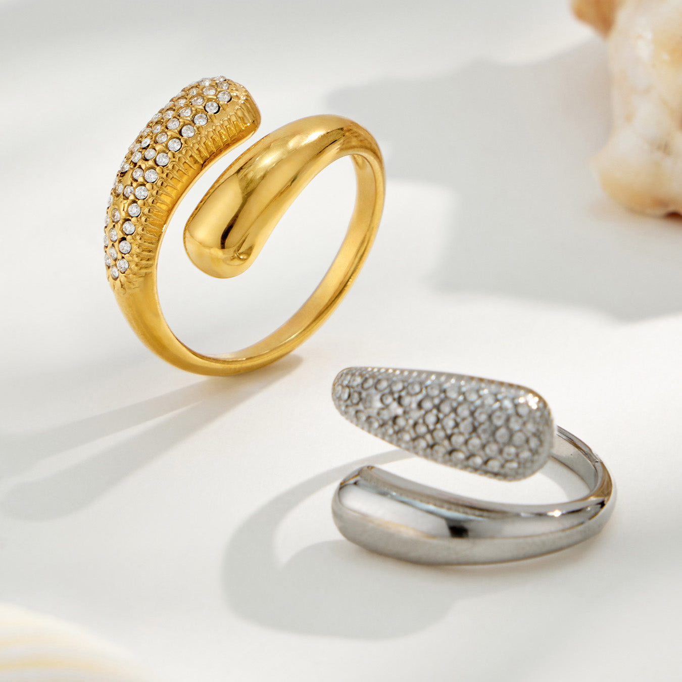 316L Stainless Steel 18K PVD Gold Droplet Ring made with 316L stainless steel and 18K PVD gold finish for wholesale jewelry buyers - image 16