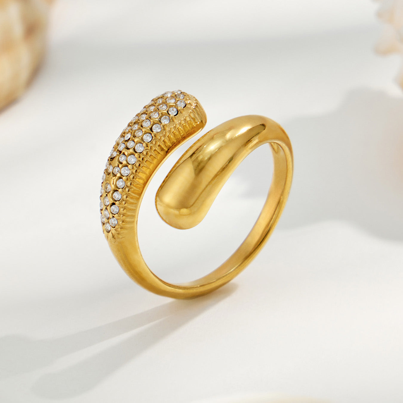 316L Stainless Steel 18K PVD Gold Droplet Ring made with 316L stainless steel and 18K PVD gold finish for wholesale jewelry buyers - image 17
