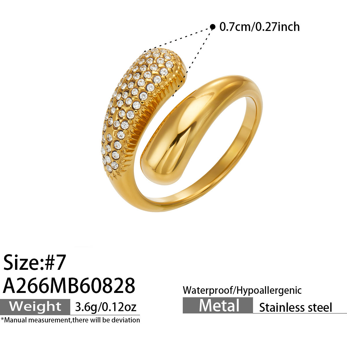 316L Stainless Steel 18K PVD Gold Droplet Ring made with 316L stainless steel and 18K PVD gold finish for wholesale jewelry buyers - image 3