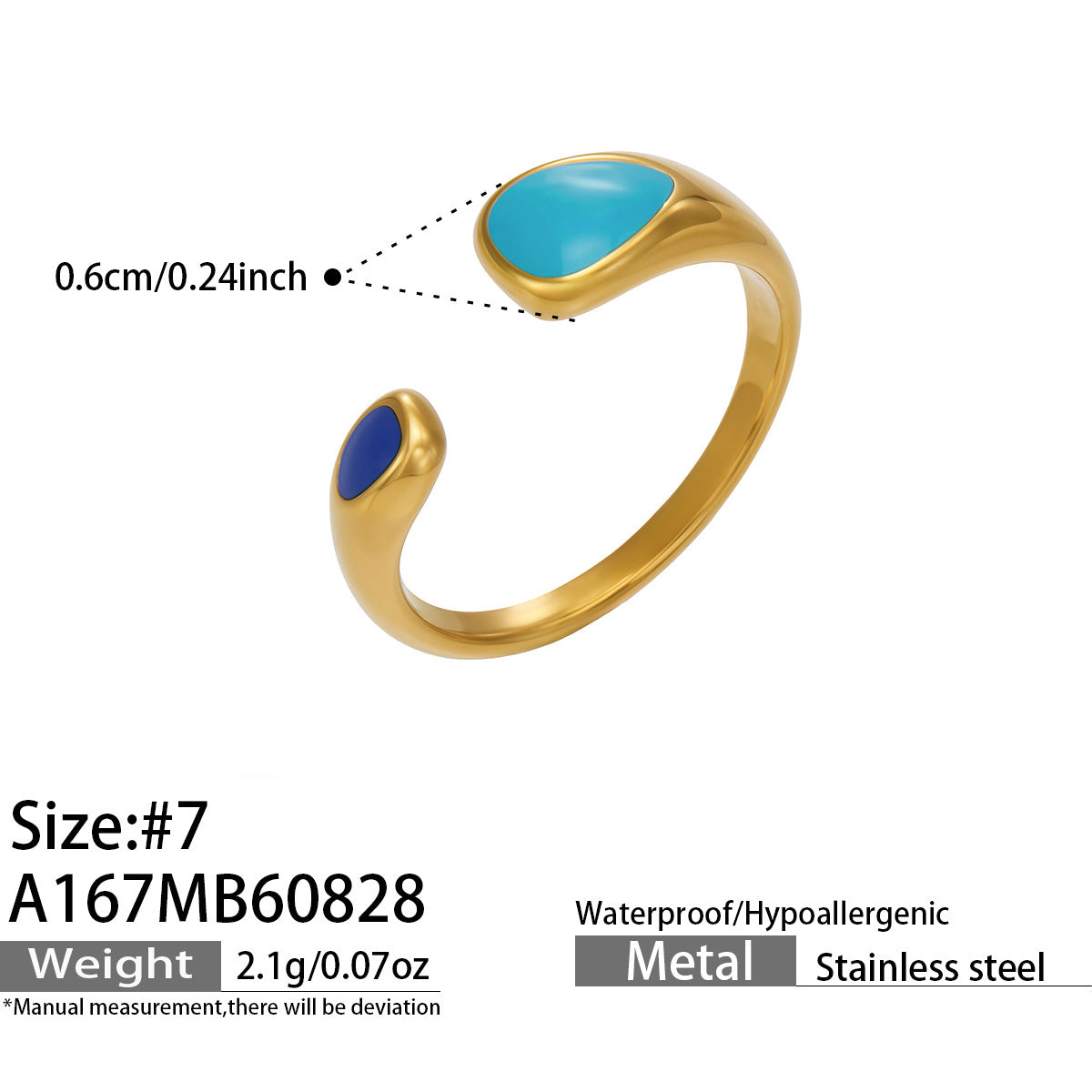 316L Stainless Steel 18K PVD Gold Droplet Ring made with 316L stainless steel and 18K PVD gold finish for wholesale jewelry buyers - image 4