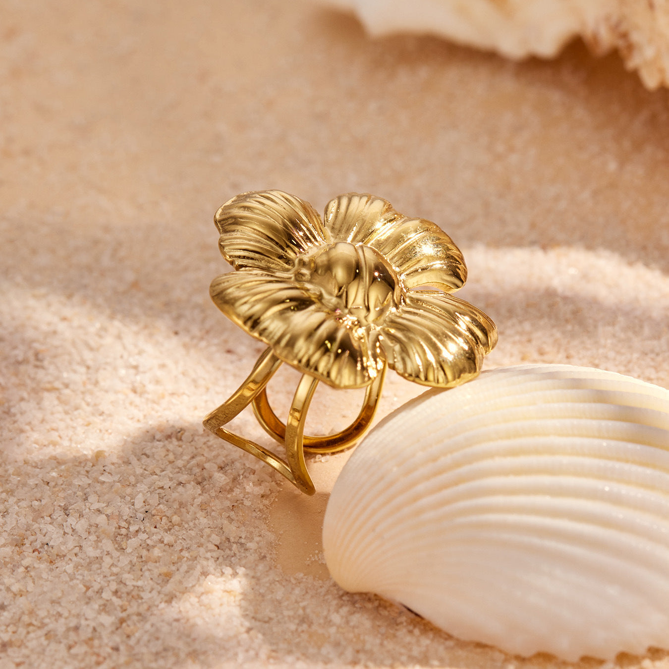 316L Stainless Steel 18K PVD Gold Droplet Ring made with 316L stainless steel and 18K PVD gold finish for wholesale jewelry buyers - image 5