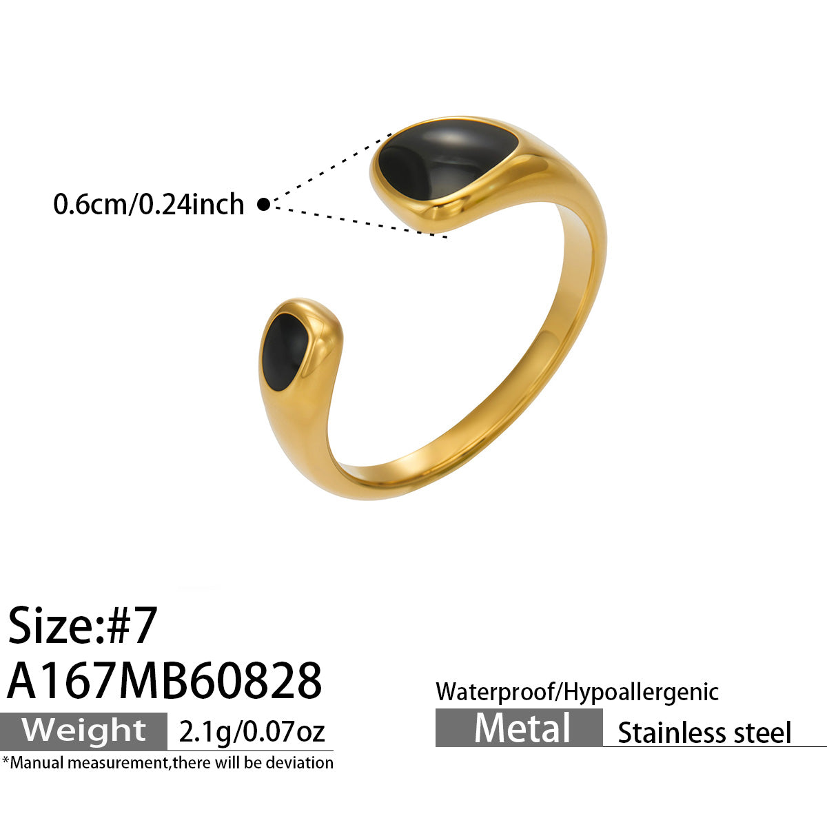 316L Stainless Steel 18K PVD Gold Droplet Ring made with 316L stainless steel and 18K PVD gold finish for wholesale jewelry buyers - image 5