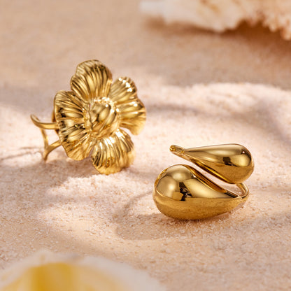 316L Stainless Steel 18K PVD Gold Droplet Ring made with 316L stainless steel and 18K PVD gold finish for wholesale jewelry buyers - image 8