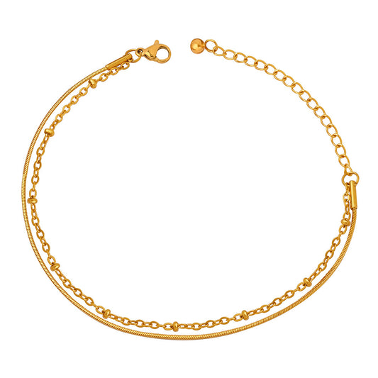 316L Stainless Steel 18K PVD Gold Dual Layer Bracelet made with 316L stainless steel and 18K PVD gold finish for wholesale jewelry buyers - image 3