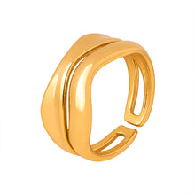 Stylish steel color dual-layer open ring perfect for everyday wear.
