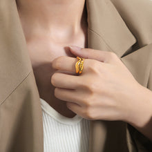 316L Stainless Steel 18K PVD Gold Dual-Layer Open Ring made with 316L stainless steel and 18K PVD gold finish for wholesale jewelry buyers - image 3