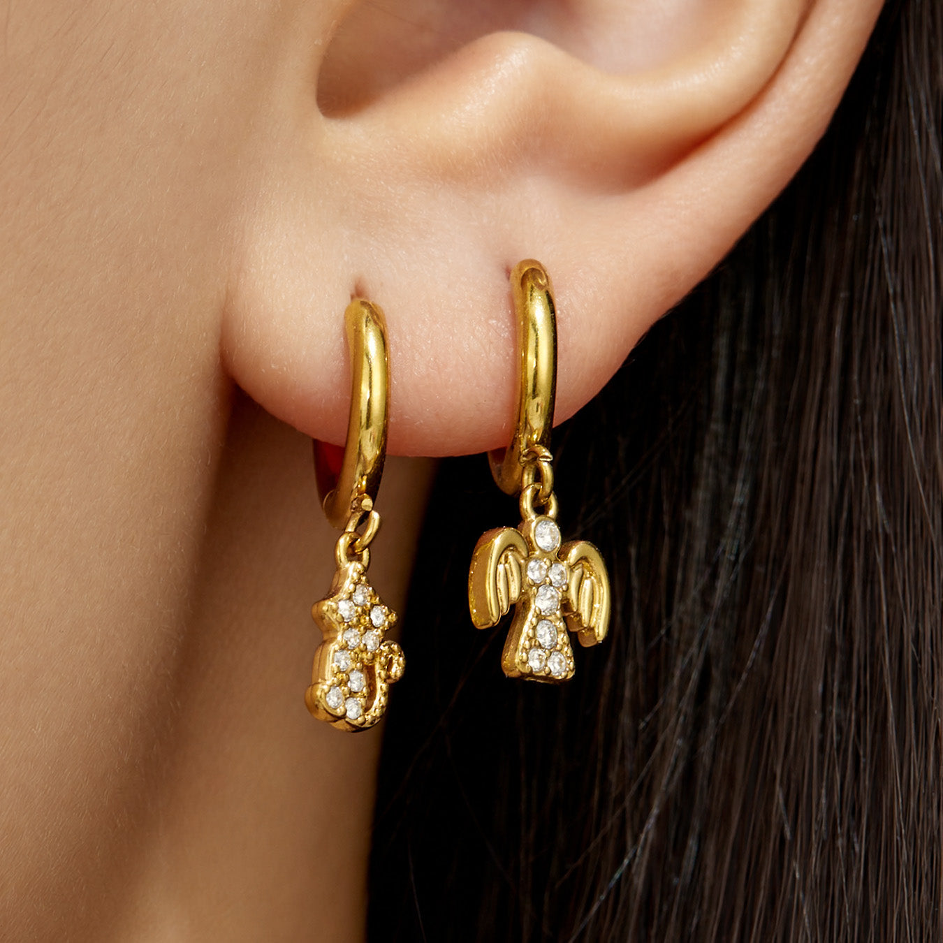 316L Stainless Steel 18K PVD Gold Cat Zircon Earrings made with 316L stainless steel and 18K PVD gold finish for wholesale jewelry buyers - image 13