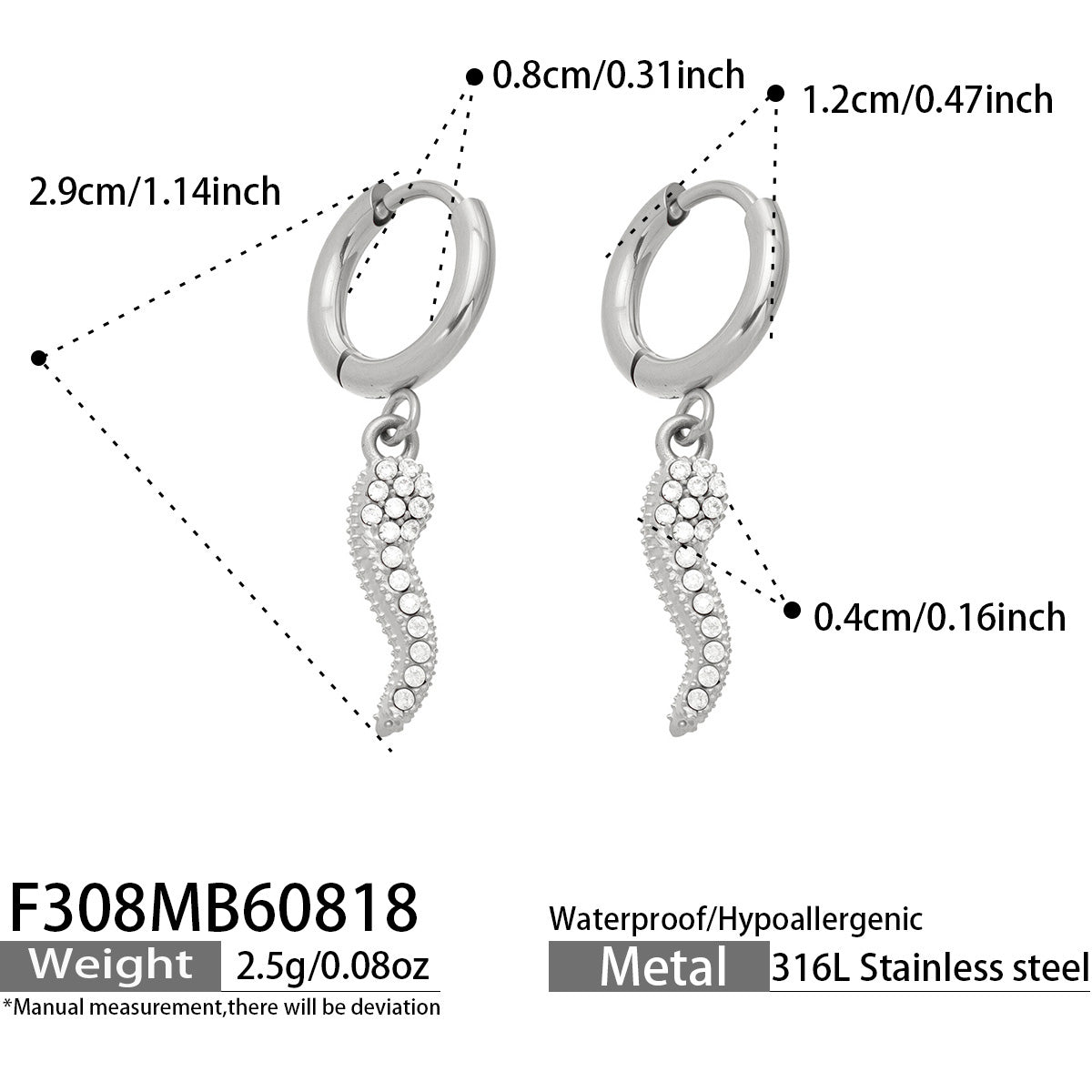 Elegant angel zircon earrings in golden hue
