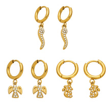 316L Stainless Steel 18K PVD Gold Cat Zircon Earrings made with 316L stainless steel and 18K PVD gold finish for wholesale jewelry buyers - image 5