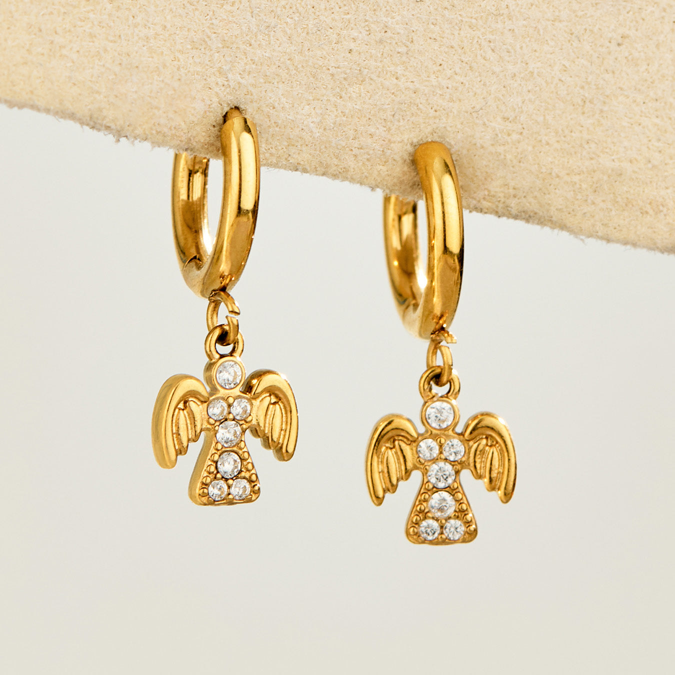 316L Stainless Steel 18K PVD Gold Cat Zircon Earrings made with 316L stainless steel and 18K PVD gold finish for wholesale jewelry buyers - image 8