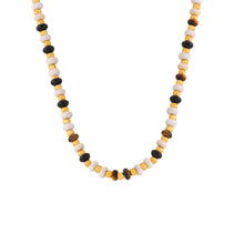 316L Stainless Steel Earthy Tone Natural Stone Beaded Layered Necklace - Image 2