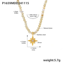 316L Stainless Steel Eight-Pointed Star Zircon Pendant Necklace - Image 4