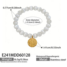 316L Stainless Steel Cat's Eye Stone Bead Bracelet with Lucky Charm Pendant collection, wholesale waterproof jewelry