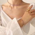 Pink Zircon Bracelet / 17cm