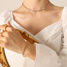 316L Stainless Steel Elegant Colorful Zircon Inlaid Necklace & Bracelet Set - Image 7