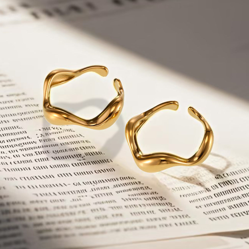 316L Stainless Steel Elegant Curved Band Ring - Image 9