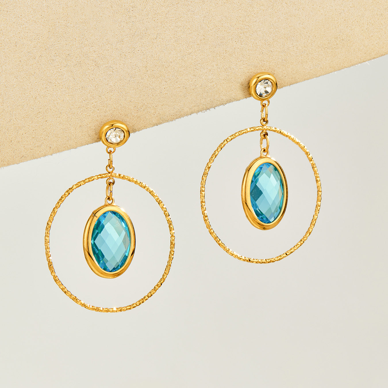 316L Stainless Steel 18K PVD Gold Elegant Double-layer Oval Earrings made with 316L stainless steel and 18K PVD gold finish for wholesale jewelry buyers - image 10