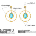 Blue Glass Stone Gold / Earrings