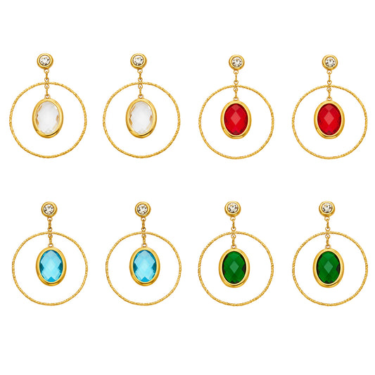 316L Stainless Steel 18K PVD Gold Elegant Double-layer Oval Earrings made with 316L stainless steel and 18K PVD gold finish for wholesale jewelry buyers - image 6
