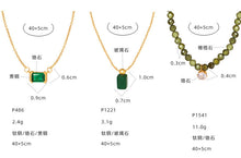 316L stainless steel Elegant Green Crystal Inlaid Minimalist Necklace main product view for wholesale necklace buyers