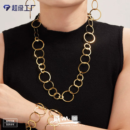 316L Stainless Steel Elegant Interlocking Circles Jewelry Set - Image 1