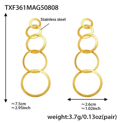 316L Stainless Steel Elegant Interlocking Circles Jewelry Set - Image 2