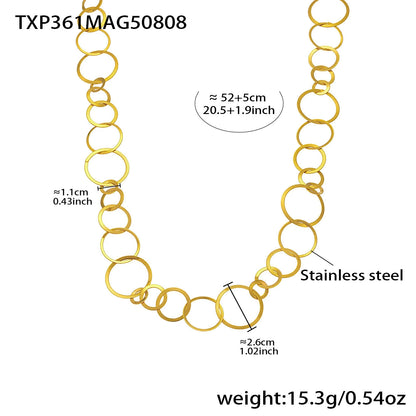 316L Stainless Steel Elegant Interlocking Circles Jewelry Set - Image 4