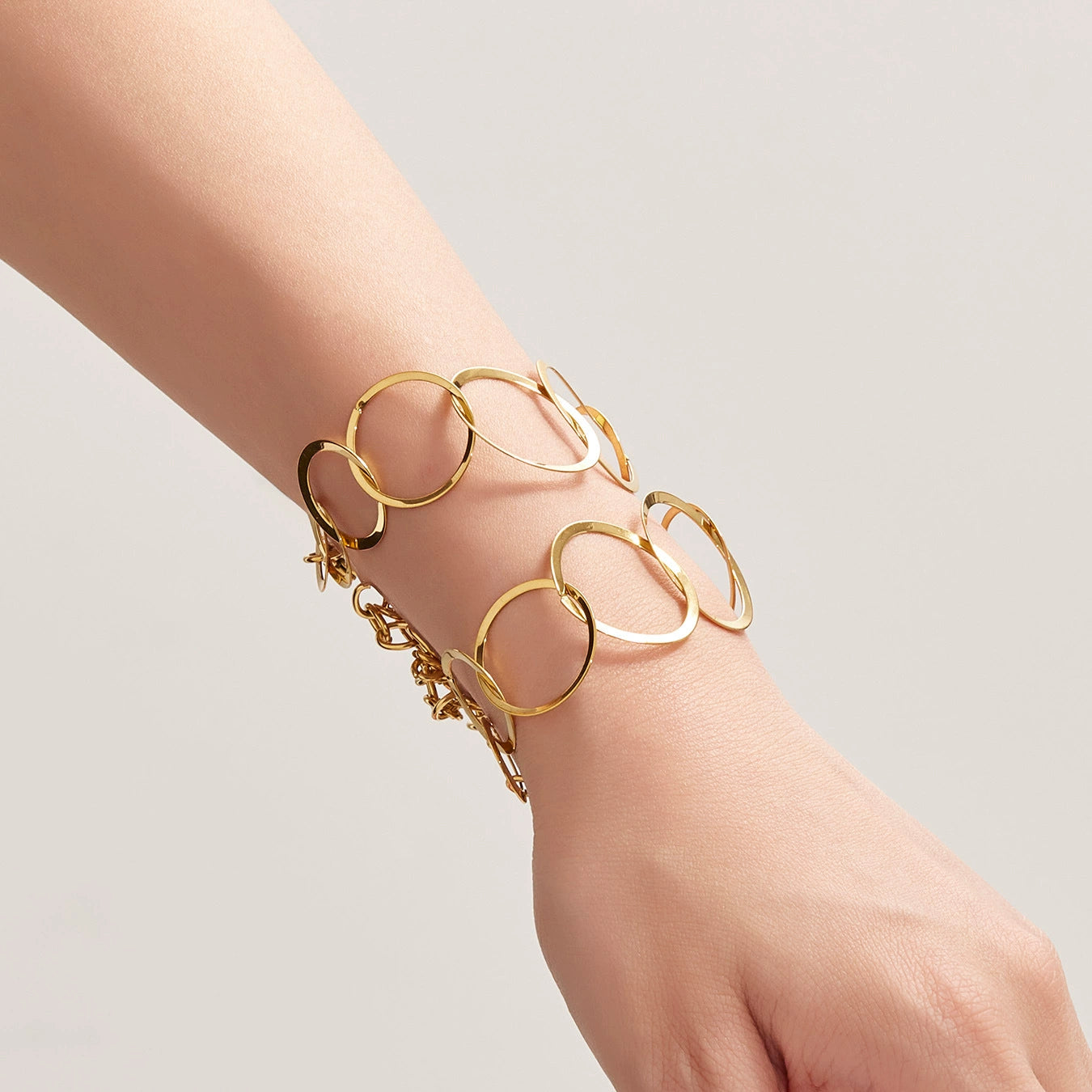 316L Stainless Steel Elegant Interlocking Circles Jewelry Set - Image 6