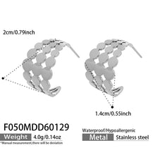 316L Stainless Steel Elegant Interlocking Geometric C-Hoop Earrings - Image 8