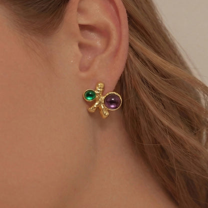 316L Stainless Steel Elegant Irregular Textured Branch Stud Earrings - Image 1