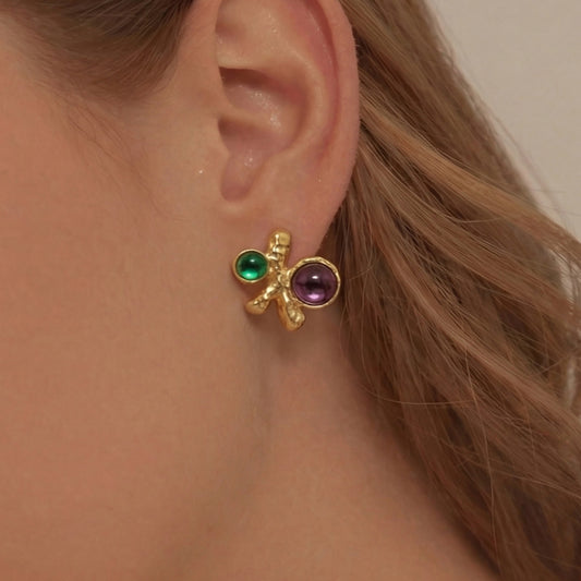 316L Stainless Steel Elegant Irregular Textured Branch Stud Earrings - Image 1