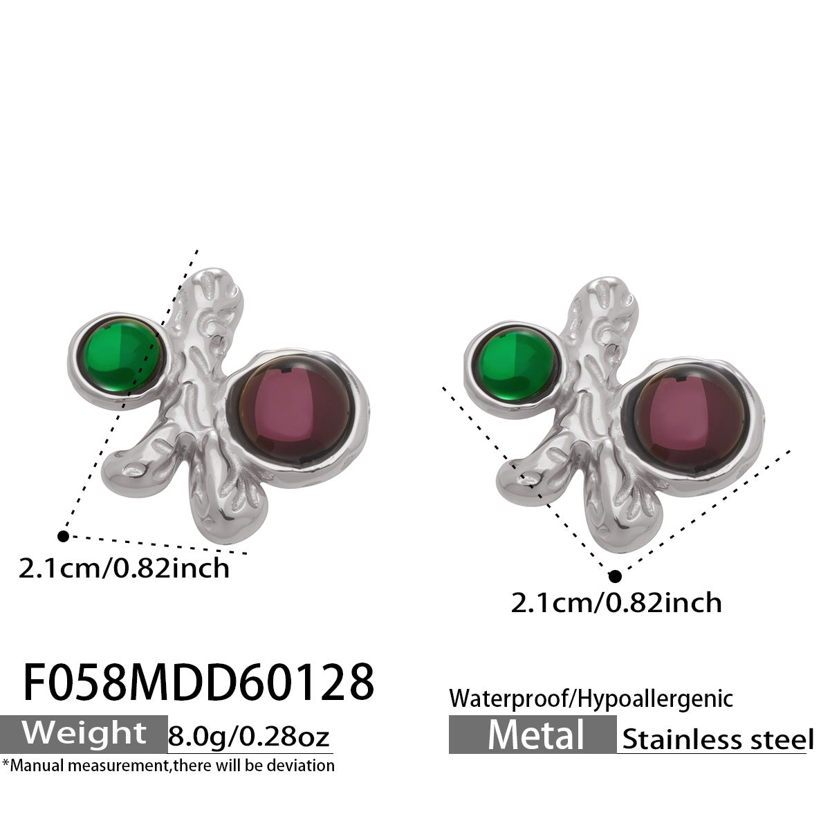 316L Stainless Steel Elegant Irregular Textured Branch Stud Earrings - Image 10