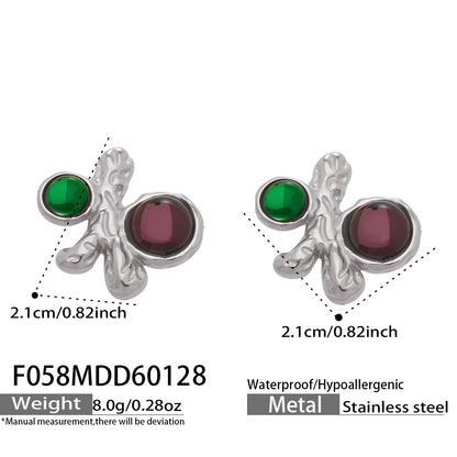 316L Stainless Steel Elegant Irregular Textured Branch Stud Earrings - Image 10