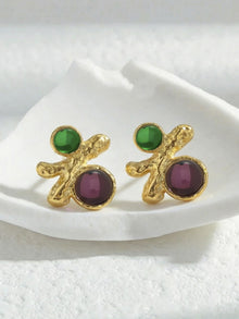 316L Stainless Steel Elegant Irregular Textured Branch Stud Earrings - Image 4