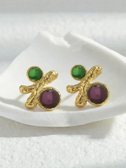 316L Stainless Steel Elegant Irregular Textured Branch Stud Earrings - Image 4