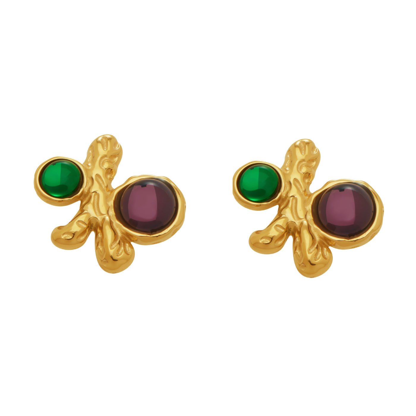 316L Stainless Steel Elegant Irregular Textured Branch Stud Earrings - Image 5